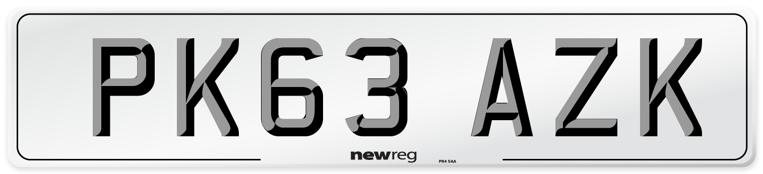 PK63 AZK Number Plate from New Reg